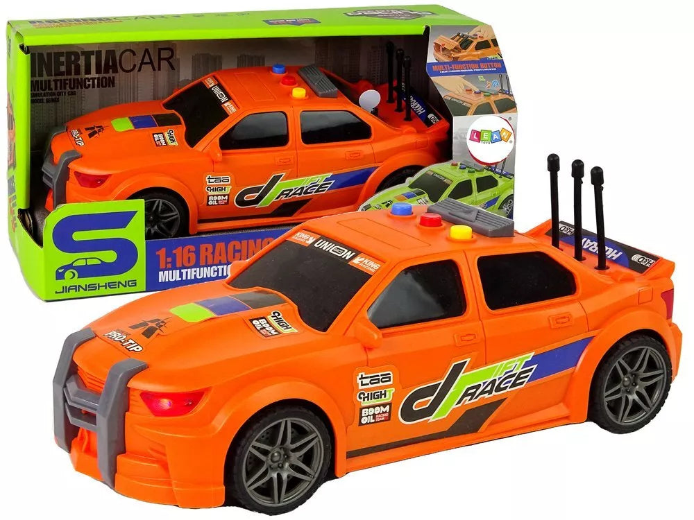 Sportinis oranžinis automobilis 1:16 su efektais
